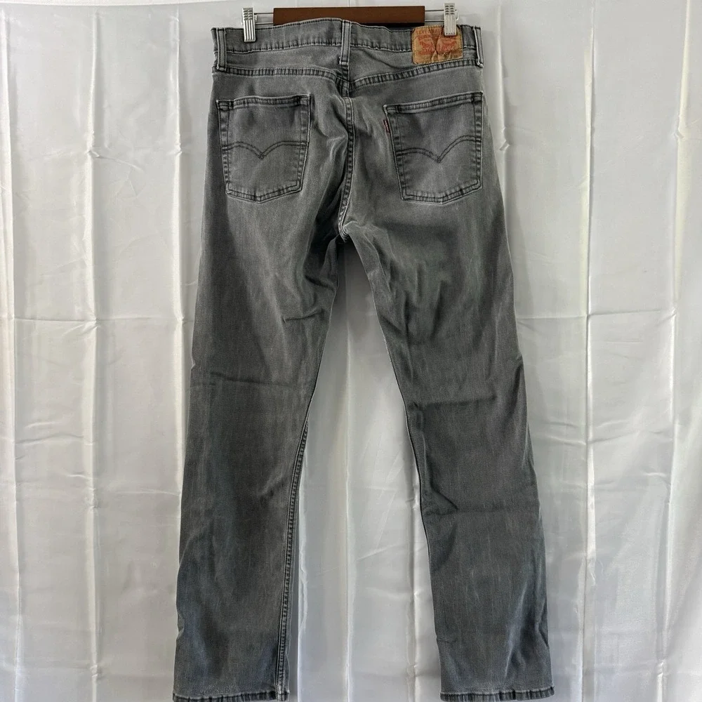 Levis 511 Slim Jeans Mens 33x32 Fits 32x31 Gray Faded Black Distressed Stretch